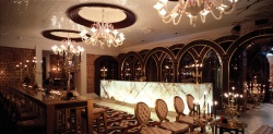 Chandelier installed