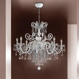 Lustre en cristal de bohème et blanc