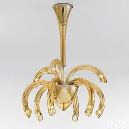 Lustre, 9 lumières, couleur ambre
